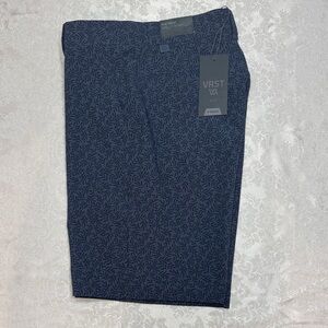 VRST Men’s Navy Patterned Flat-Front Shorts